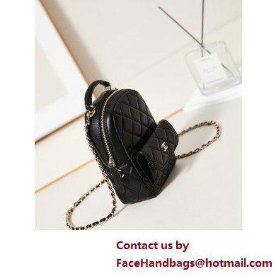 Chanel Lambskin  &  Gold-Tone Metal Mini Backpack Bag AP3753 Black 2025